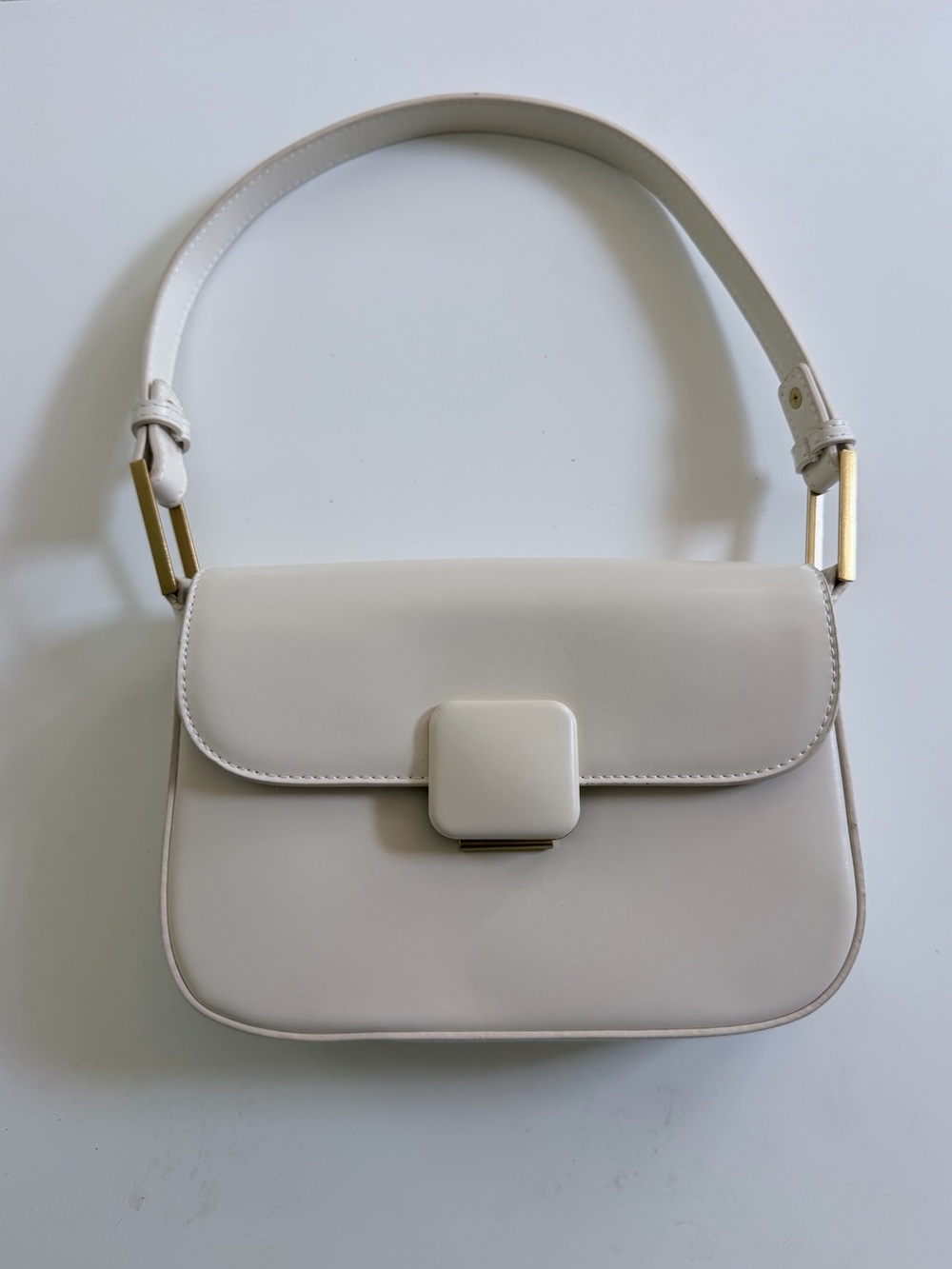 Madison West Cream White Shoulder Bag Gold Hardware Crossbody Purse